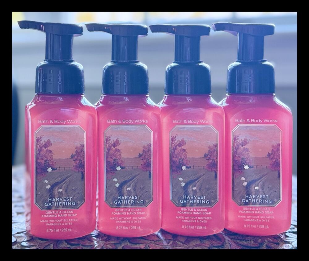 Bath & Body Works 8.75 oz Harvest Gathering Gentle & Clean Foaming Hand Soap x4